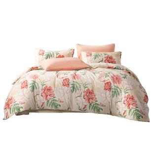 富安娜家纺磨毛四件套全棉被套纯棉床单加厚保暖床上用品床品套件