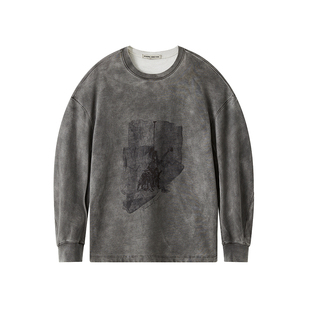 Organic Emotion圆领卫衣原创数码印花廓形复古长袖 OE原始情绪