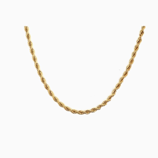 欧美经典款钛金麻花项链 女高级感时尚简约素金链子男百搭不掉色