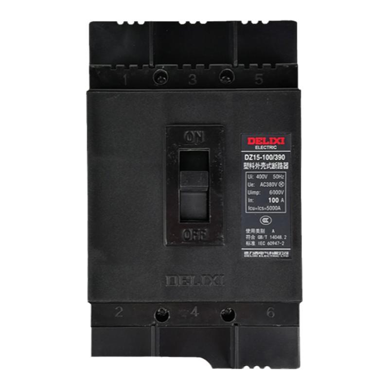 德力西塑壳断路器 DZ15-100 3901 50A 63A 100A三相三线380v
