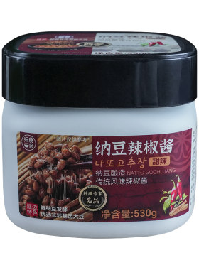 0脂纳豆辣椒酱韩式咸甜口微辣酱