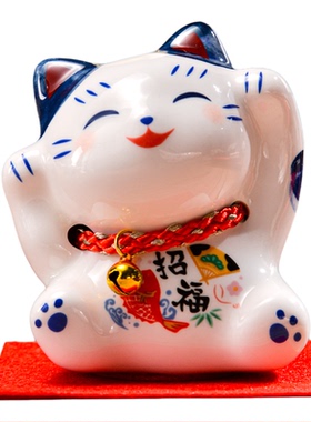 可爱染锦招财猫招福开运招财桌面小摆件办公室书桌摆件