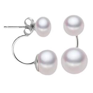 梵宝雅阁天然珍珠耳环双珠耳钉风在吹一款两戴耳环简约时尚百搭