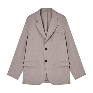 EMPORIO ARMANI/阿玛尼夏新款男平驳领单排扣轻薄泡泡纱西装外套