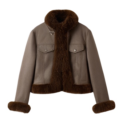 EVAOUXIU【新品】重磅皮衣羽绒服