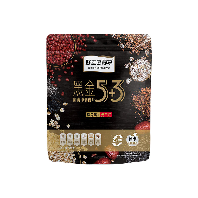 马龙代言0蔗糖黑金5+3麦片