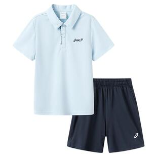 ASICS/亚瑟士儿童童装夏季新款男童女童吸湿速干网球POLO运动套装
