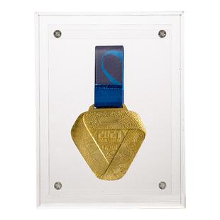 马拉松奖牌展示架亚克力双面透明keep奖牌跑步收藏纪念相框摆台