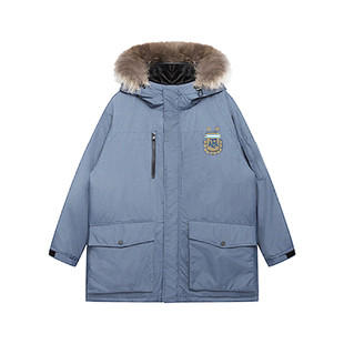 阿根廷国家队官方商品丨长款羽绒服环保毛领派克大衣梅西世界杯