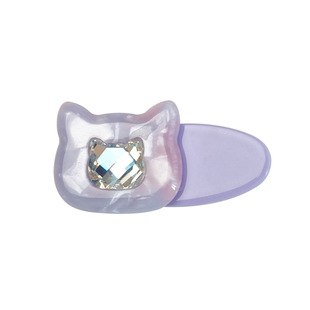 可爱卡通猫咪发夹醋酸镶钻鸭嘴夹侧边刘海夹子轻奢高级感碎发边夹