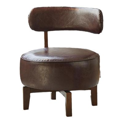 初木久坐舒适油蜡皮中古沙发椅