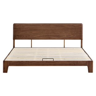 全友家居原木风红橡木实木床1米8双人床小户型卧室弹簧床垫组合