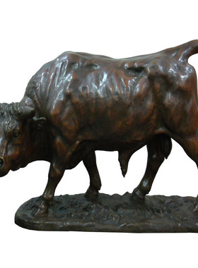 黄铜十九世纪经典铜牛客厅书房摆件