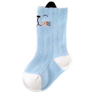 新生婴儿袜子中长筒春秋款棉秋冬季幼儿童男童初生宝宝0-3个月1岁