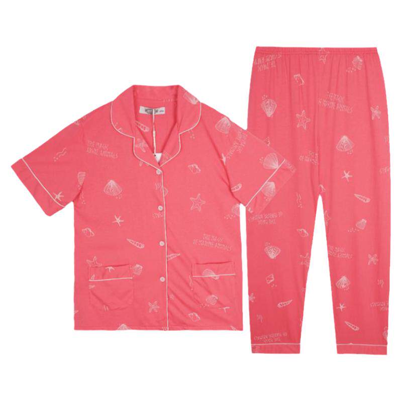 美标家庭套装纯棉短袖睡衣家居服
