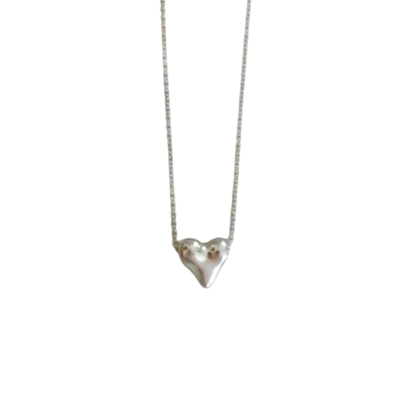 自制out of label通体S925纯银亮银色爱心项链happyrim怒推