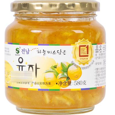 【自营】韩国进口全南蜂蜜柚子茶580g果酱饮料冷热冲饮清爽富含VC