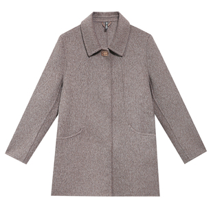 气质妈妈双面绒羊毛大衣秋冬装2025新款中老年女时尚宽松毛呢外套