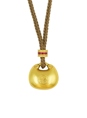 NININA祥云福袋胖福小金坨项链女新中式编织绳锁骨链高级感配饰