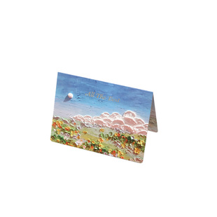 插画手绘风卡通生日贺卡浪漫治愈油画风装饰礼物卡感谢祝福小卡片