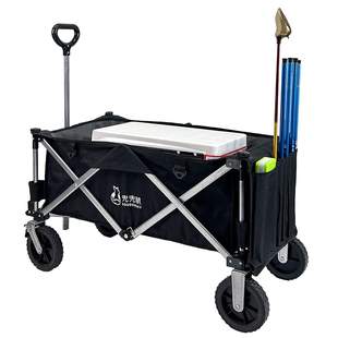 钓鱼手拉车聚拢折叠户外露营黑坑专用插竿装备车便携渔具钓鱼战车