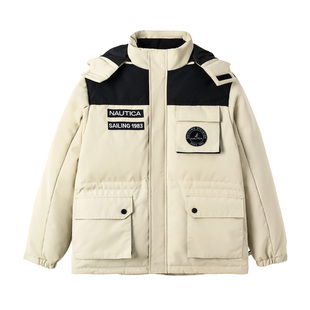NAUTICA童装 男童户外滑雪羽绒服儿童北方冬季加厚石墨烯发热背带
