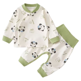 婧麒官方旗舰店婴儿套装衣服新生秋衣秋裤分体睡衣男宝宝a类纯棉