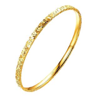 正品碎冰冰手镯金包银纯实心碎金子爆闪碎碎冰银铸金镯子结婚首饰