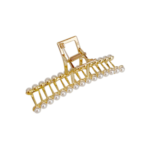 高级感精致超大号珍珠发夹女2025新款后脑勺发卡盘发抓夹鲨鱼夹子