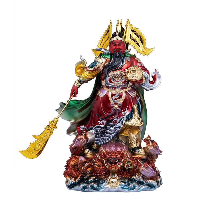 树脂彩绘关公武财神招财供奉摆件