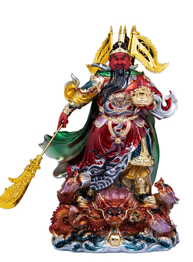 树脂彩绘关公武财神招财供奉摆件