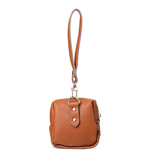 新款真皮质感精致简约手拿迷你零钱包可爱韩版多功能口红硬币包