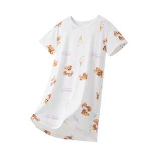 『裸睡级太上头』儿童莫代尔睡裙卡通睡裙女童夏季可爱宝宝睡衣