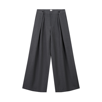 COLN腰部折叠宽松西装裤