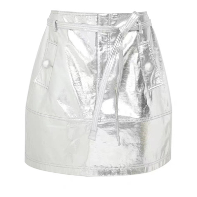 中短裙廓形A裙未来感金色银色