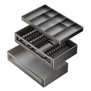 箭牌拉篮厨房橱柜304不锈钢双层抽屉式碗架碗碟篮碗柜厨柜碗篮