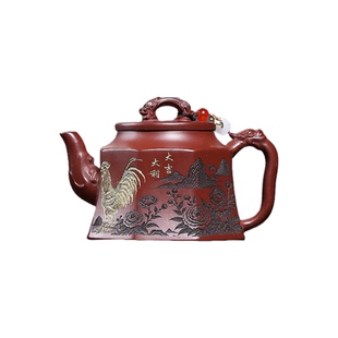 宜兴正宗紫砂壶纯手工原矿龙血砂八方龙钟功夫泡茶壶茶具家用礼品