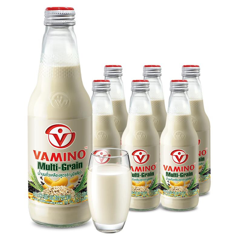 泰国进口哇米诺黑芝麻谷物豆奶300ml *6瓶植物蛋白饮早餐奶
