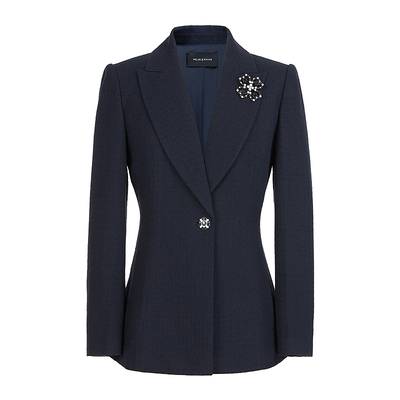 朗姿集团MOJO AVENUE莫佐2025秋冬新品智感女士西装外套藏蓝显白