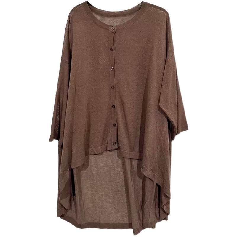 宽松针织文艺休闲单排扣长袖复古