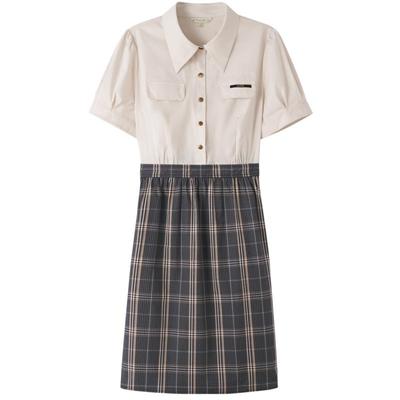 【奥莱2折】PSALTER诗篇夏衬衫拼接假两件学院风连衣裙