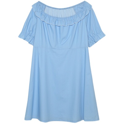 宝娜微胖风定制牛筋短袖连衣裙