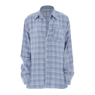 BM衬衫格子衬衣美式宽松休闲慵懒风格纹衬衣女BM官网官方旗舰店