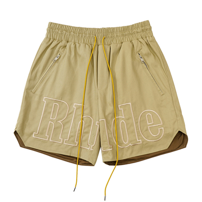 RHUDE字母logo刺绣高街抽绳短裤