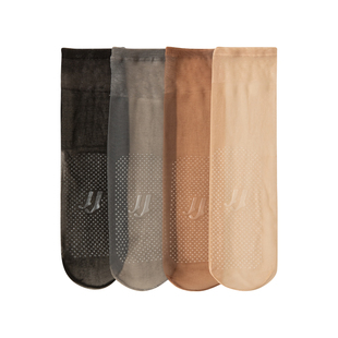 猫人女士短丝袜薄款防勾丝透明隐形无痕水晶袜夏季20双装点胶短袜