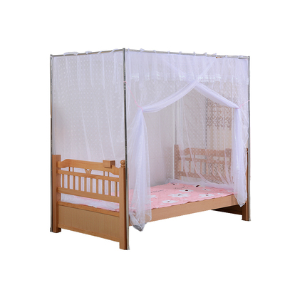 老式床农村绑绳方顶单侧竹杆蚊帐