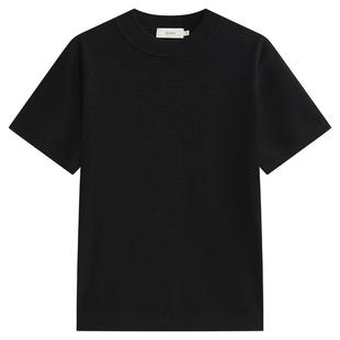 【绒感条纹机理】ZIOZIA通勤男装25秋韩系针织短袖T上衣ZEBE3103