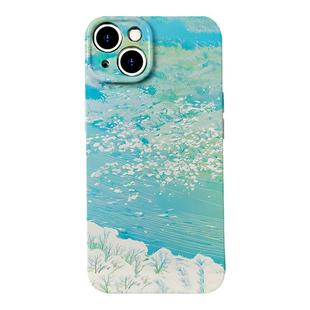 春日色彩板~油画河水菲林适用iPhone16pro手机壳华为pura70小米14苹果14红米k60软vivoS19硬iqooneo9畅享60