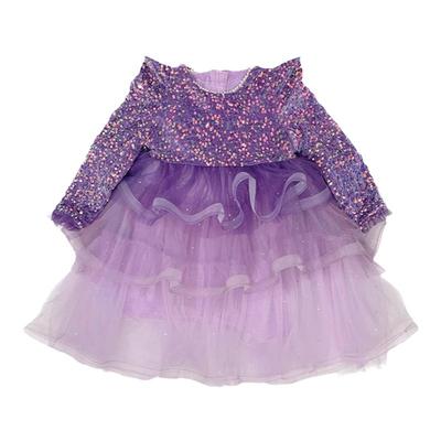 女童秋冬洋气时髦重工亮片连衣裙