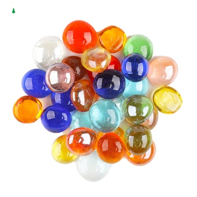 中号透明玻璃扁珠手工材料透光